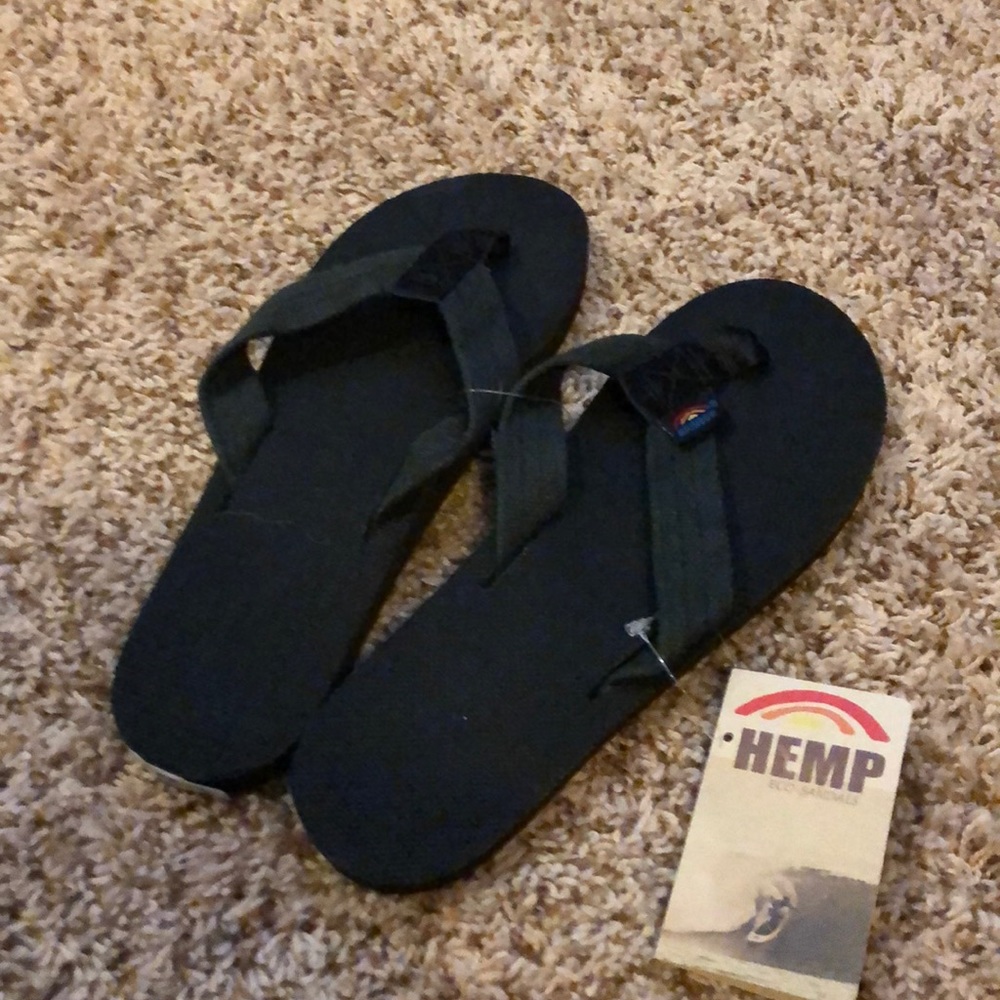 Rainbow flip flops